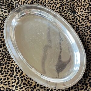 Williams Sonoma Large Silver Oval Tray NWT